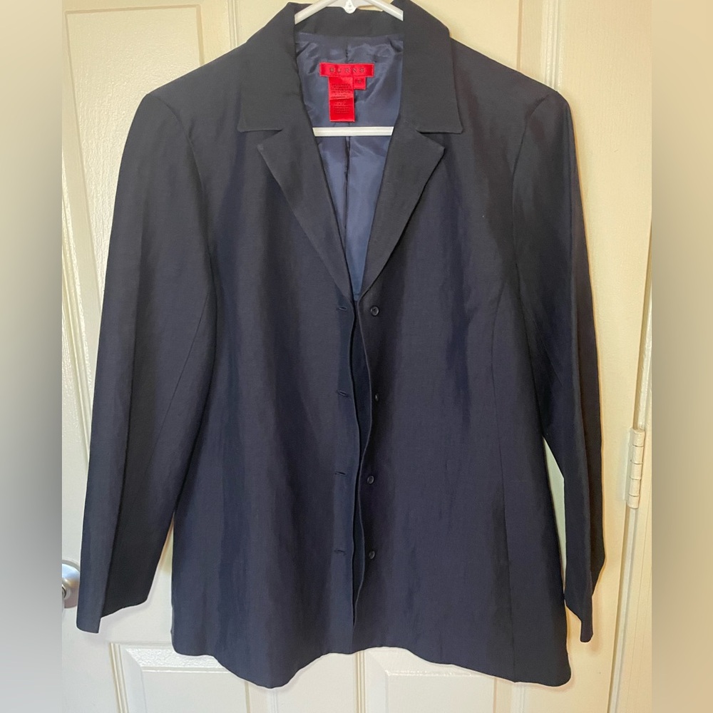 Burns Linen blend blazer Size 10 Color Navy